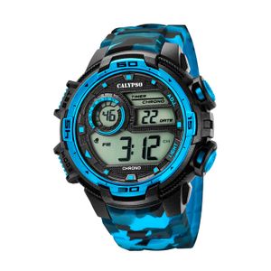 Calypso PUR Herren Uhr K5723/4 Armbanduhr schwarz hellblau Digital D2UK5723/4
