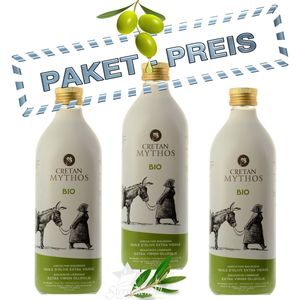 3x CRETAN MYTHOS 03515Extra Natives Olivenöl 1 Liter-Flaschen (AKTION  3 x 1L = 3L)
