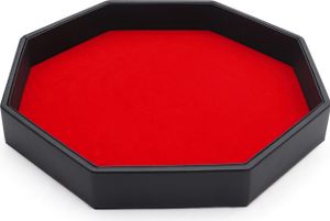 BELLE VOUS Würfelbrett aus Kunstleder und Samt - Oktagon Würfelteller Würfelschale - Würfelunterlage für Tischspiele wie Kniffel DND D&D - Dice Tray in