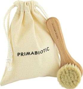 Primabiotic Gesichtsmassagebürste mit handgefertigtem Beutel – Ökologisches Produkt aus Europe – Eichenholz & Ziegenhaar – Für alle Hauttypen