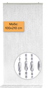 Kobolo Türvorhang DIAMONDS Perlenvorhang Transparent mit 80 Strängen 100x210cm - rechteckig - Wohnzimmer