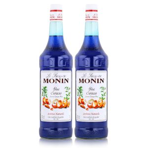 Monin Sirup Blue Curacao 1 Liter - Cocktails Milchshakes Kaffeesirup (2er Pack)