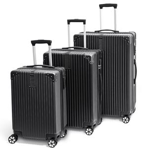 Mulisoft Gepäcksets 3 Teilig Kofferset, ABS Koffer Trolleys Hartschalenkoffer Reisekoffer mit 4 Rollen, Kofferset-XL-L-M