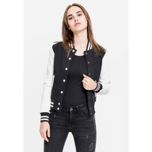 Urban Classics Ladies 2-tone College Sweatjacket, Farbe:blk/wht, Größe:M