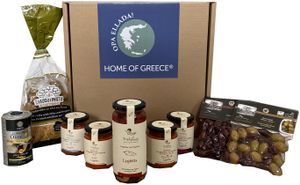 Präsentkorb Geschenkkorb Griechenland aus Kreta Olivenöl Paprika-Aufstrich 9tlg