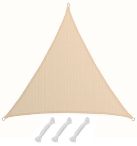 UV Sonnensegel 2x2x2 HDPE Dreieck Sonnenschutz Überdachung Balkon Garten Beige