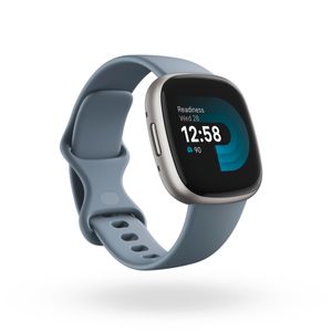 Fitbit Versa 4 Fitness Tracker Waterfall Blue, Platinum - FB523SRAG