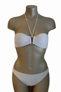 Rosa Faia Bandeau Bikini Set 75A Weiß Coralie Swim Bikinioberteil Bottom #X201