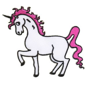 Aufnäher - Einhorn - weiß-pink - Patch