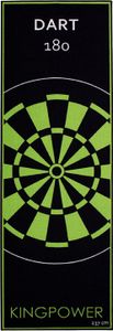 Kingpower Dartteppich mit Abwurflinie, Dart Zubehör mit Motiv, Dartmatte mit Oche, pflegeleichter Teppich rutschfest , Auswahl:Design 5 - 237 x 80 cm