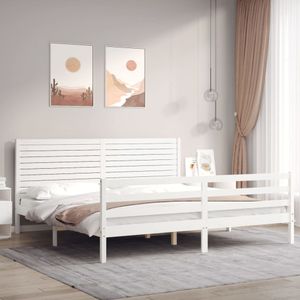 Maison Exclusive White Super King Size Rám postele z masívneho dreva