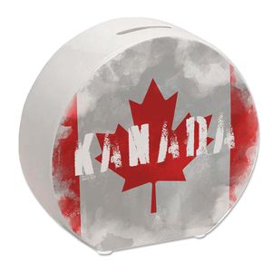 Spardose mit Kanada-Flagge im Used Look - Sparschwein für Urlauber – Keramik