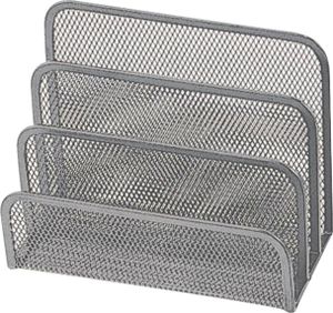 Briefständer Metalldraht mit 3 Fächern - silber