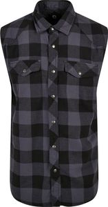 Pánská košile Brandit Checkshirt Sleeveless black/grey - 7XL