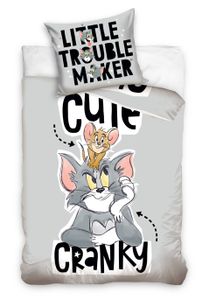 Tom & Jerry Bettwäsche 80x80 + 135x200 cm · Kinder-Bettwäsche für Mädchen & Jungen - 100% Baumwolle