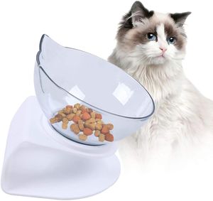 Katzennapf Transparent Futternapf Katzenschalen Katze 15° Geneigt Anti-Rutsch Wassernapf für Hund Katze