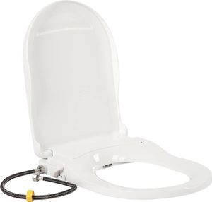 D-Form WC Sitz Nicht elektrisch Toilettensitz mit Frischwasserspray Doppelt Bidet Düse Sitzbezug Soft Close für Intimpflege