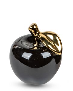 Formano - Deko-Apfel 12cm schwarz-gold