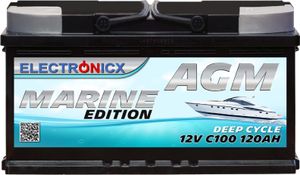 Electronicx AGM Batterie 120AH Marine Edition - 12V Hochleistungsakku für Solar, Boot & Camping Electronicx AGM Batterie 120AH Marine Edition - 12V Hochleistungsakku für Solar, Boot & Camping