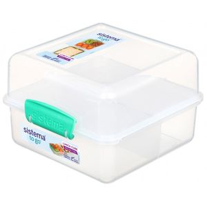 Lunchbox Frühstücksbox Brotdose Frischhaltedose 1,4 l Minze 3 Kammern