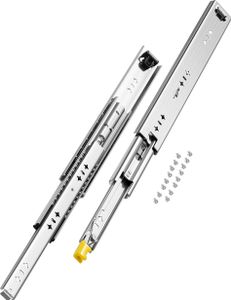 VEVOR 1 pár výsuvných zásuviek s plným výsuvom, teleskopické výsuvy, výsuvy zásuviek, nosnosť 400 mm, 250 lbs, bočné montážne lišty
