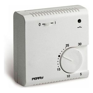 Elektronischer Gasausdehnungsthermostat Serie "teg" mit Kontrollleuchte und Wahlschalter "Ein/Aus" Farbe weiß perry