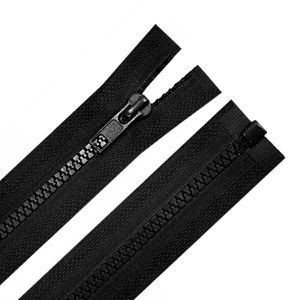 1 Reißverschluss Kunststoff Profil 5mm 140 cm teilbar Autolock f. Jacken Mäntel, Farbe:schwarz