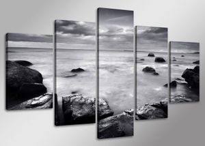 160 x 80 cm Bild auf Leinwand Wasser Strand Stein 5513-SCT deutsche Marke und Lager  -  Die Bilder / das Wandbild / der Kunstdruck ist fertig gerahmt
