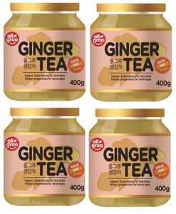 4er Pack ALLGROO Ingwer Tee (4x 400g) Zubereitung für Tee und Erfrischungsgetränke | Koreanischer Ginger Tea