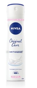 Nivea Original Care 48h, Deodorant ve spreji 150 ml - Osvežující deodorant s dlouhotrvající ochranou