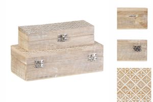 Dekorative Box 266 x 11 x 85 cm Mango-Holz 2 Stück