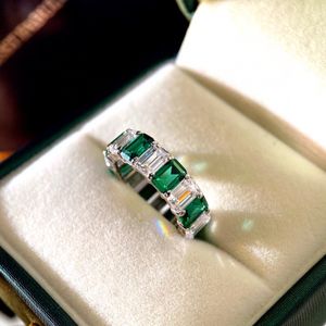 Grün & Zirkonia Ehering Smaragd 925 Sterling Silber Diamantring für Frauen