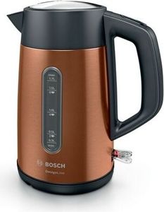 Bosch Wasserkocher TWK4P439 Elektro, 2400 W, 1,7 L, Edelstahl, Kupfer, 360° drehbarer Boden