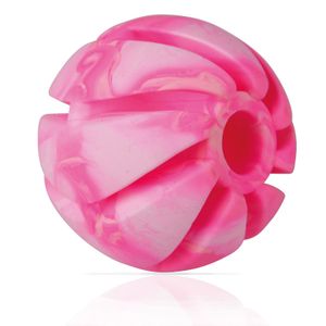 Hundespielball ( Pink ) Ø7cm, "4er Pack" Spielball (100% TPE) Snackball, Zahnpflege, Hundespielzeug Wurfspielzeug, Spiralball für Hunde