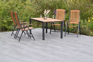 Merxx Gartenmöbelset "Athos" 5tlg. mit Tisch 150 x 90 cm - Aluminiumgestell Graphit mit Akazienholz