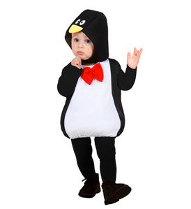 Kinderkostüm Pinguin Overall mit Kopfbedeckung 90-104 cm