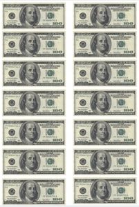 100 Dollar Banknoten Geld Fondant Zuckermasse Tortenaufleger Tortenbild Essbar (Bank01)