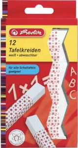 Herlitz krieda na čiernu tabuľu biely papier balený umývateľný 12 kusov
