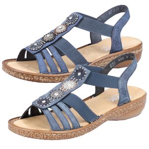 Rieker Damen Sandalen Gummizug Slingback 628G9, Größe:40 EU, Farbe:Mehrfarbig