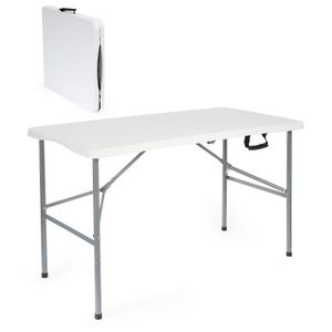 Toboli Kempingový stôl Skladací stôl na párty Záhradný stôl 120x60x74cm biely