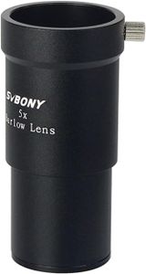 Svbony Barlow Lens 5X, 1,25 palcový kovový Barlow Full Multi Coated Teleskop Okulár Príslušenstvo pre pozorovanie planét a astrofotografiu