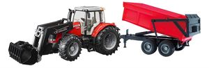 Bruder 01138 - Traktor - Massey Ferguson 4780 mit Frontlader und Wannenkipper