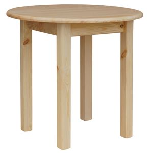 Jedálenský stôl Okrúhly kuchynský stôl borovica lakovaná 90 cm