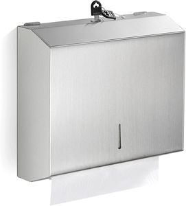 Handtuchspender, Papierhandtuchhalter aus Edelstahl, Wandmontierter Tissue Boxspender, Verriegelungsdesign, Silber Handtuchspender, Papierhandtuchhalter aus Edelstahl, Wandmontierter Tissue Boxspender, Verriegelungsdesign, Silber