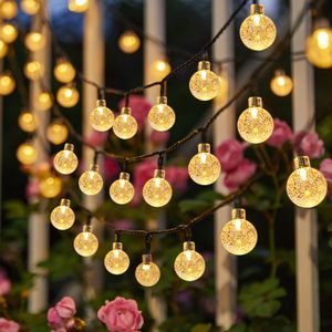 Solar Lichterkette Außen, 10 Meter, warmweiß, 3 Lichtmodi, Wasserdicht, 100 LEDs Kugeln, Ideal für Garten, Terrasse, Balkon - Retoo Solar Lichterkette Außen, 10 Meter, warmweiß, 3 Lichtmodi, Wasserdicht, 100 LEDs Kugeln, Ideal für Garten, Terrasse, Balkon - Retoo