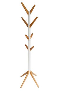 Bambus Garderobenständer Kleiderständer Standgarderobe Holz Garderobe 178cm