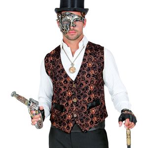 Steampunk Weste für Herren mit Zahnrädern - 48182 | Viktorianisches Kostüm Variante: S/M