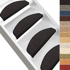 Sisal-Stufenmatten Premium Schwarz 23,5 x 65 cm