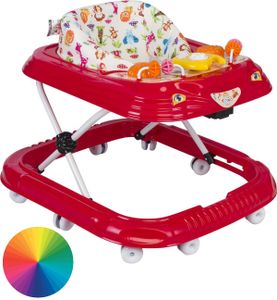 Lauflernhilfe für Kinder ab 6 Monate mit Spielzeug 10 Universalrädern Höhenverstellbar Gehfrei Baby Walker Lauflernwagen Rot