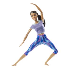 Barbie Made to Move Puppe (Afro-Style) im lila Yoga Outfit